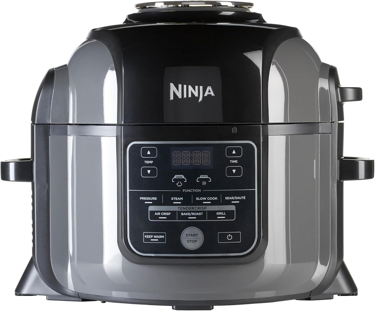 Ninja Heissluftfritteuse, 6 L, Schwarz, Foodi Multikocher, 9-in-1 Multicooker, Pressure Cooker Schnellkochtopf, Airfryer Heissluftfrittieren