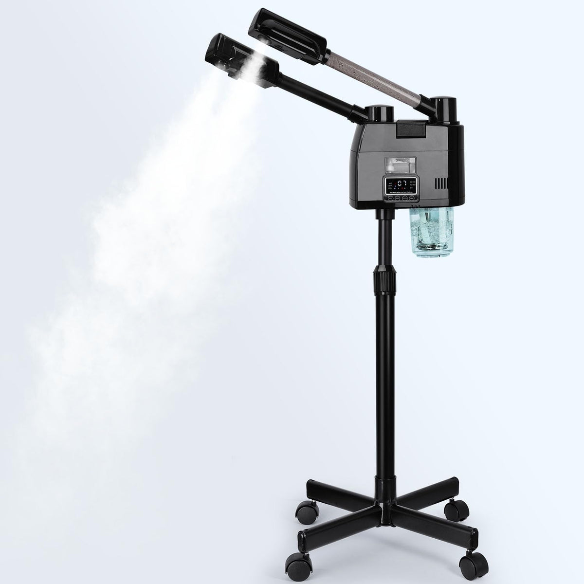 FLOLXNB Sprays, Schwarz, Professioneller Gesichtsdampfer, 2-in-1 Gesichtsdampfer mit Ozon, Kosmetikerin mit heisser und kalter Düse