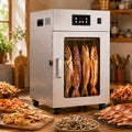 aallwwsso Reifeschrank, 7,5 Kg, 800 W, Silber, Profi-Dörrschrank Mit 14 Haken Und Digitaler Steuerung, Edelstahl- Mit 30