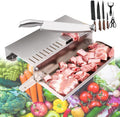 QUSYZD Küche, Kochen & Backen, Silber, Manuelle Fleischschneidemaschine aus Edelstahl für den