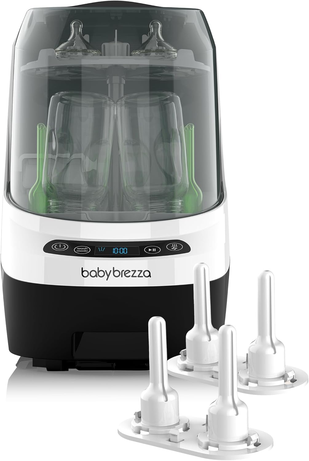 Baby Brezza Flaschenreiniger, Grau, Bottle Washer Pro Classic mit Strohhalm-Einsatz, Wäscht, sterilisiert & trocknet automatisch
