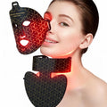 Warmforwel Gesichtsmasken & -kuren, Schwarz, LED Gesichts- & Halsmaske mit rotem & nahinfrarotem Licht, 8 Farben Beauty Gerät