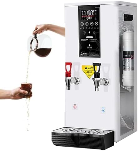 Kommerzieller Heisswasserspender, 2500 W, Grau, automatischer Wasserspender mit LED-Smart-Bedienfeld, Cafés, Bars