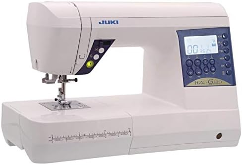 JUKI Nähmaschinen, Weiss/Blau, HZL-G320 Computer Nähmaschine, Kompakt-Praktisch-Vielseitig, für kreative Köpfe, aus Aluminium