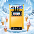 TYH Eismaschine, 18 L, Gelb, 1200-w-softeismaschine, Gewerbliche, Led-Display, DREI Eissorten, Automatische Reinigung