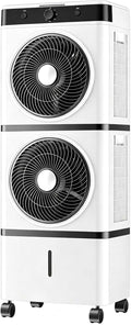 LLNWDNB Mobiles Klimagerät, ≤ 35 dB., 40 W., 15 l, ABS-Kunststoff., Weiss, Verdunstungskühler Klimaanlage 40 W mit Fernbedienung Timer