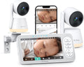 Dr.Care Kamera, 5,5 Zoll, 390m, Schwarz, 2K WLAN Babyphone mit 2 Kameras, App & Privatmodus, 5000mAh Akku, Bewegungs & Geräuschalarm