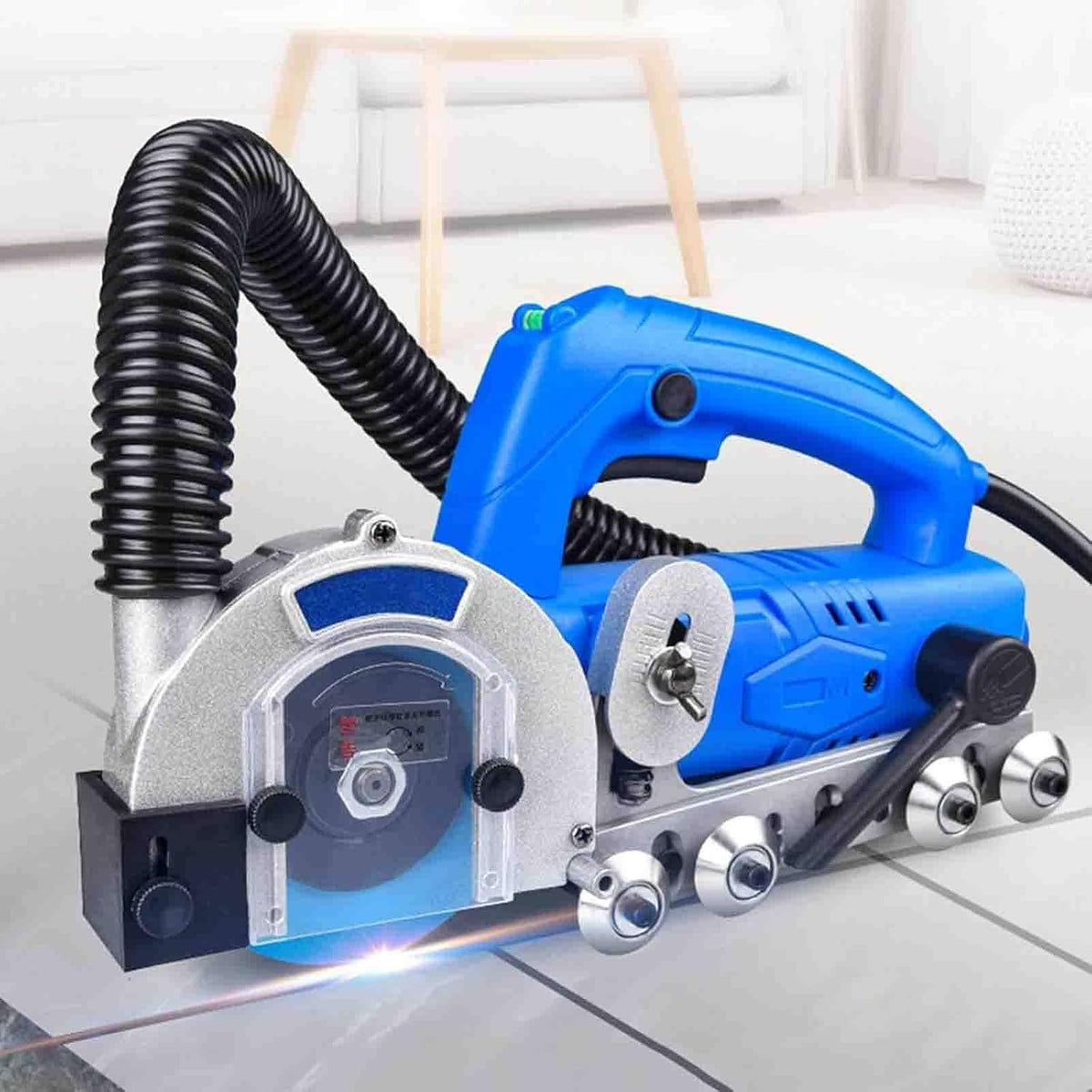 PixCy Fugenreiniger, 1200 W, Schwarz, Fliesenmörtelentfernungsmaschine, 9000 U/min, elektrisches Fugenreinigungswerkzeug mit Diamantblatt zur