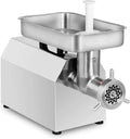 Royal Catering Fleischwölfe, 1.100 W, 1100 W, 480 kg, 8 mm, Silber, Fleischwolf elektrisch Edelstahl /h inkl. 2 Lochscheiben (Ø