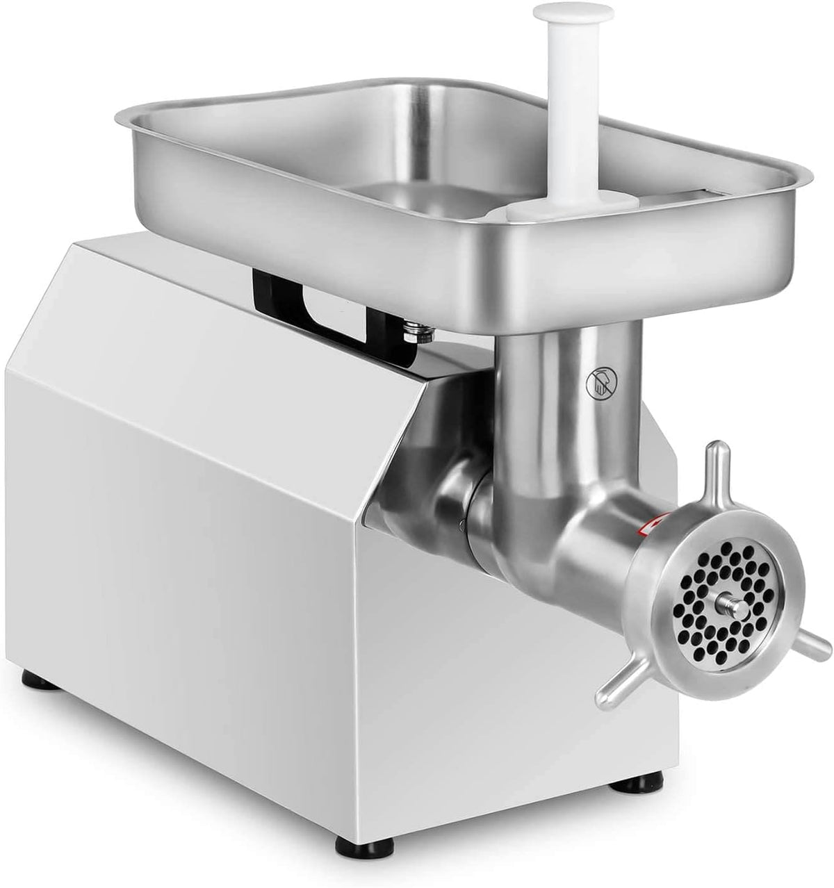 Royal Catering Fleischwölfe, 1.100 W, 1100 W, 480 kg, 8 mm, Silber, Fleischwolf elektrisch Edelstahl /h inkl. 2 Lochscheiben (Ø
