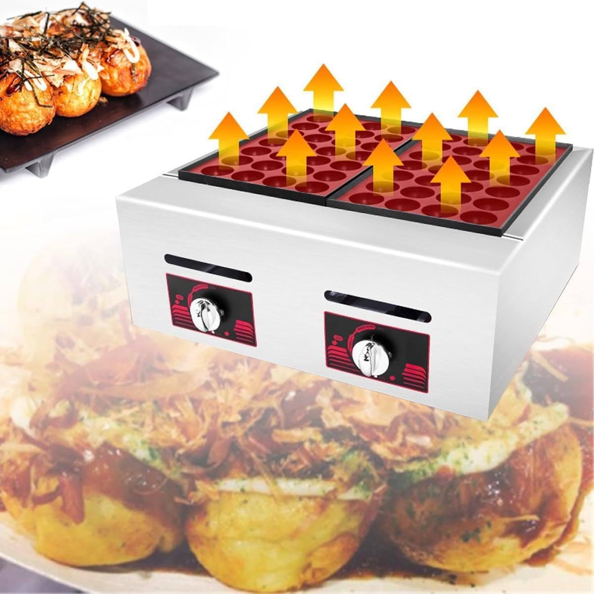 Takoyaki Donut-Maker, Schwarz, Maker, gasbetriebener kommerzieller Antihaft-Grill für japanische, leicht zu reinigen