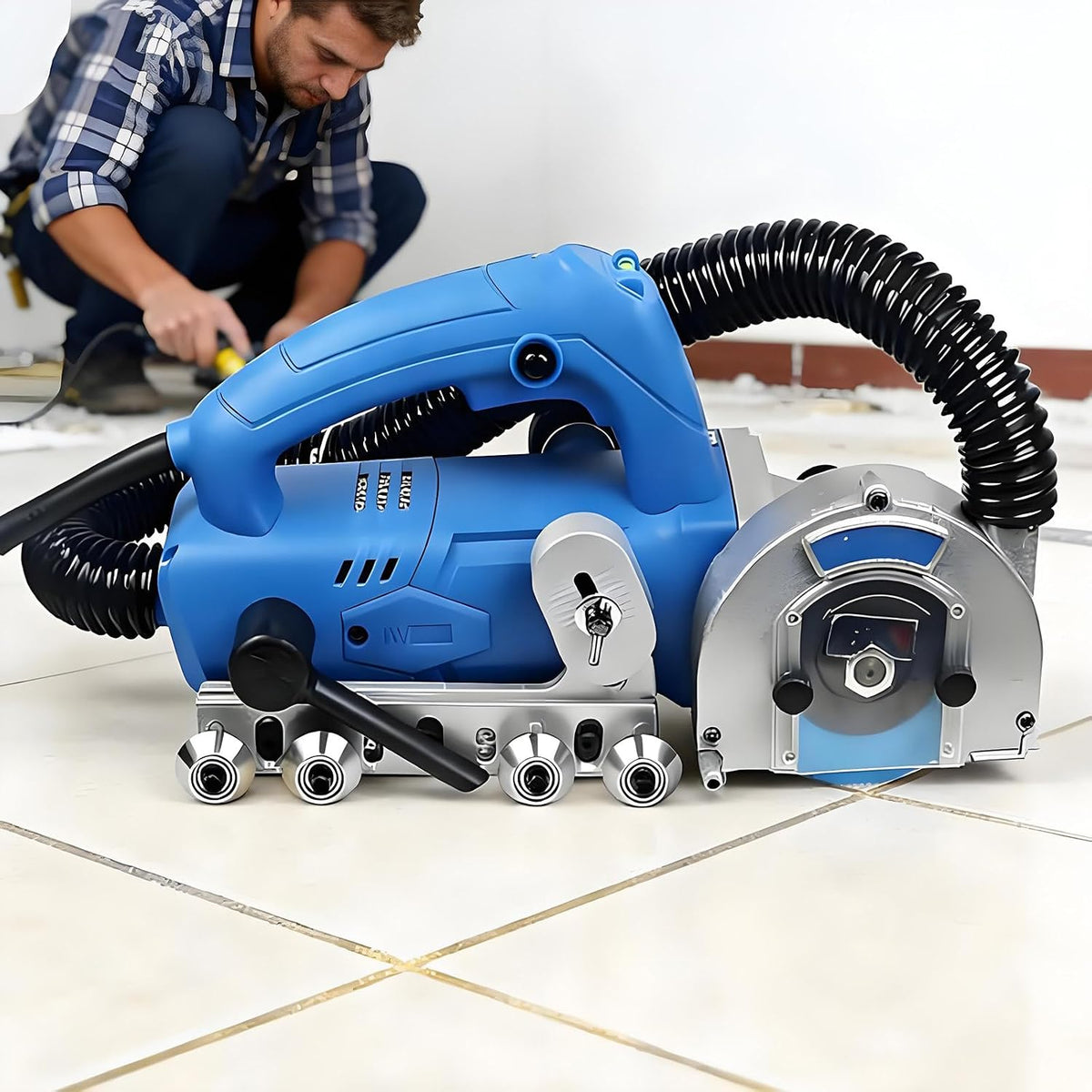TozMvi Fugenreiniger, 1200 W, 1,2 Mm, 1,7 Mm, 2,2 Mm, Grau, Elektrisches Fugenentfernungsgerät, 7 Mm) Für Hartnäckigen Zement