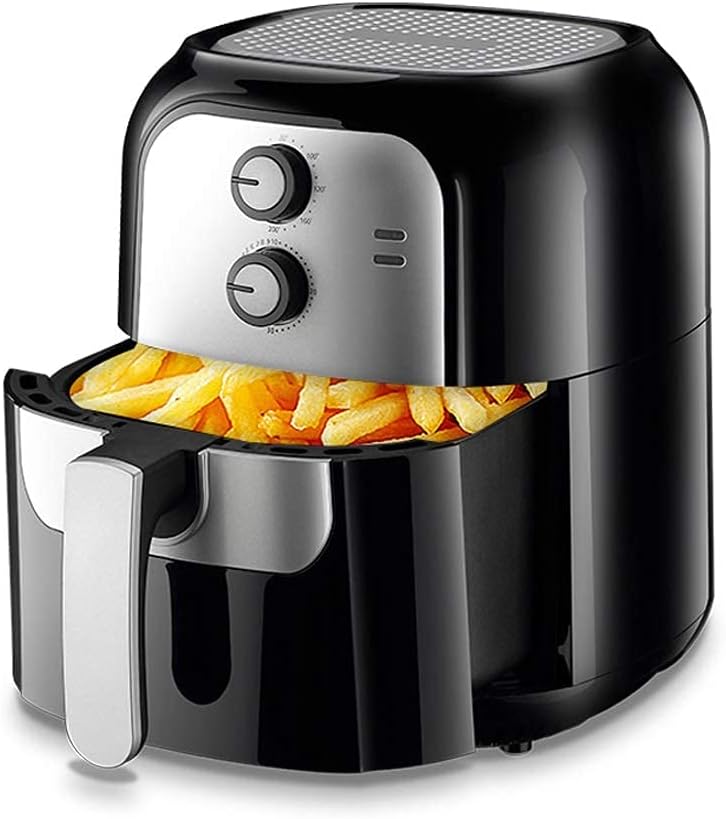 YRPEVFGAS Heissluftfritteuse, Schwarz, Heissluftfritteuse, Ölfreie elektrische Fritteuse, vollautomatische Haushalts-Pommes-frites-Maschine