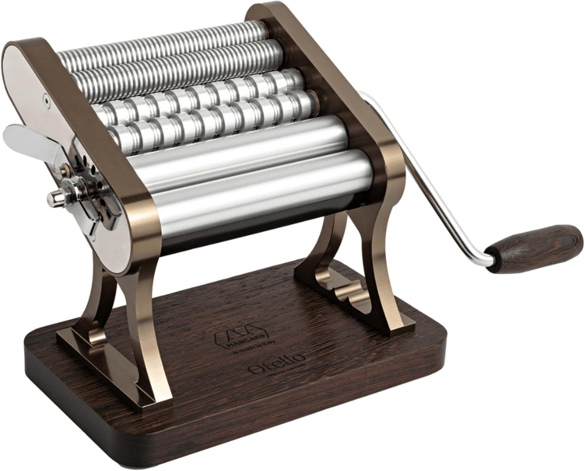 MARCATO Küchenhelfer & Kochzubehör, Braun, Otello Heritage OT-CHS-HER Nudelmaschine, Aluminium & Holz