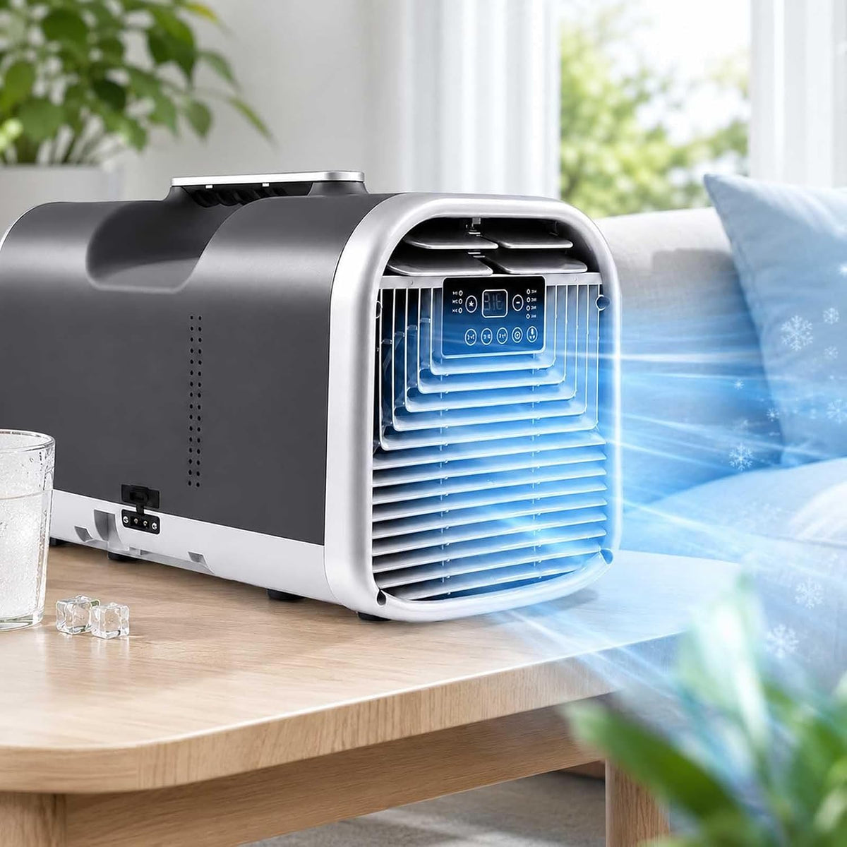 aromaoveite Mobiles Klimagerät, 330w, 42db, 110v, 220v, Weiss, Tragbare Klimaanlage, 4-In-1 Luftkühler Entfeuchter Ventilator