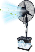 WKZBQVTHJGS Standventilatoren, 42 L, Weiss, Nebelkühler Industrie mit Sprühnebel Höhenverstellbar 90°