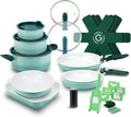 Genius Backofen, Schwarz/Silber, Cerafit Revolution Vario Pfannenset Kochgeschirr Set 27-tlg., Keramikbeschichtung