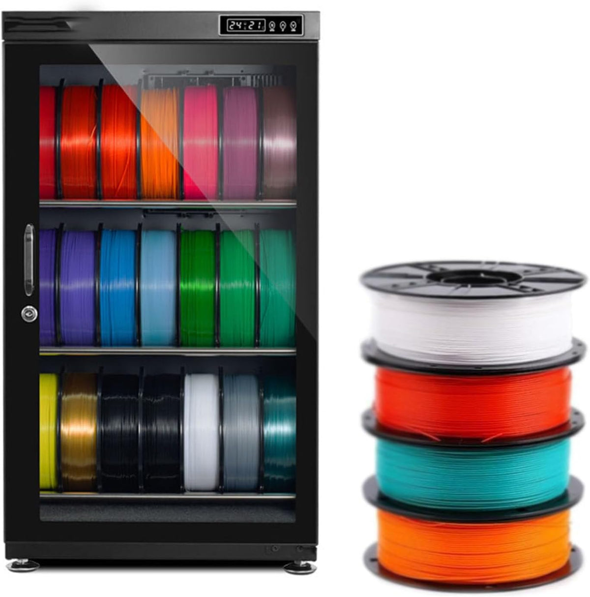 XueFulxion 3D-Drucker, Grau, Trockenschrank Grossvolumig Für 3D-Filamente Mit, Entfeuchtung via Molekularsieb-Adsorption. Senkt