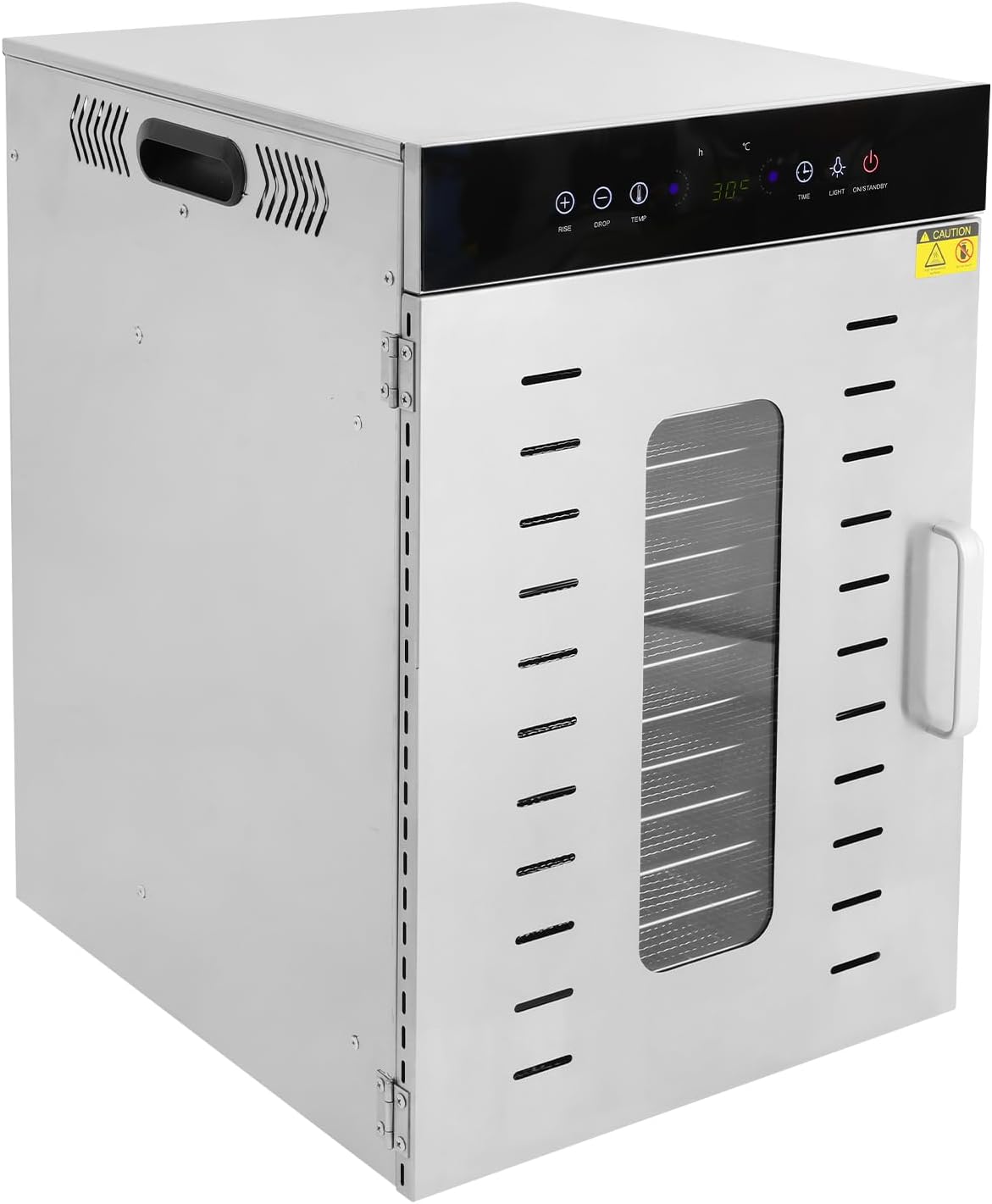 HPDTZ Wäschetrockner, ca. 50–60 dB, 1350 W, 1350 W, Edelstahl 304, gehärtetes Glas, Silber