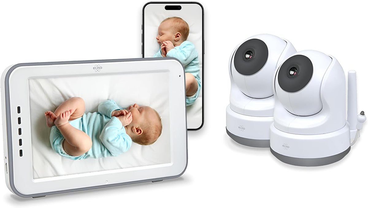 ELRO Kamera, 12,7 cm, Schwarz, BC4000-2 Royale Babyphone mit 2 Full HD Kameras, Touchscreen und Gegensprechfunktion