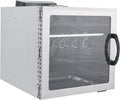 Queeucaer Dörrautomaten, 42.5 L, 1KW, Silber, Lebensmittel-Dehydrator Elektrisch Trockenschrank Edelstahl, Straussenbiltong