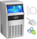 VEVOR Eiswürfelmaschine, 47 kg, 15 kg, Silber, Kommerzieller Eiswürfelbereiter Eismaschine / 24 h