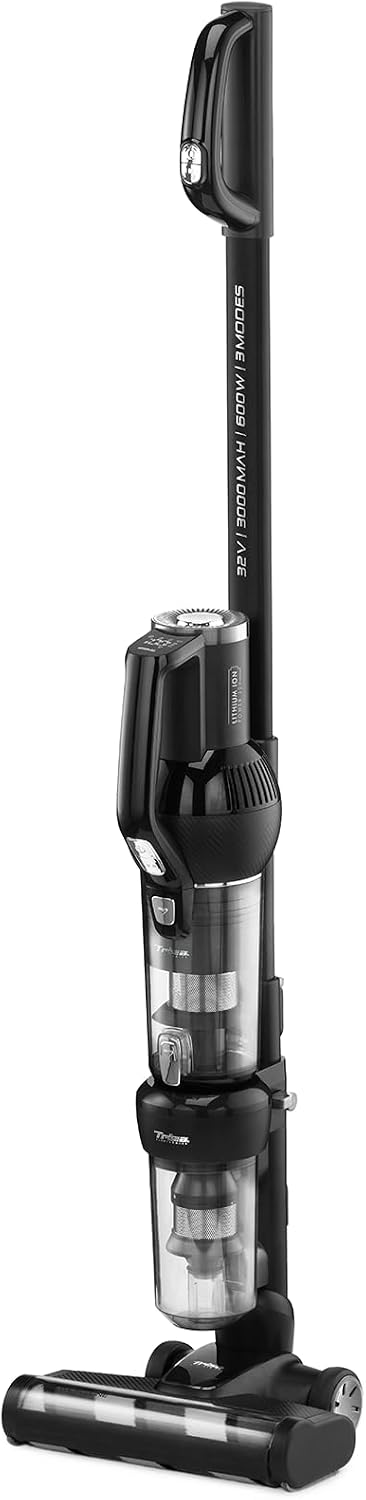 Trisa Stabstaubsauger, 600 W, 32 V, Schwarz, Akku Staubsauger kabellos - leistungsstarker Li-Ion Akku, Digitalmotor