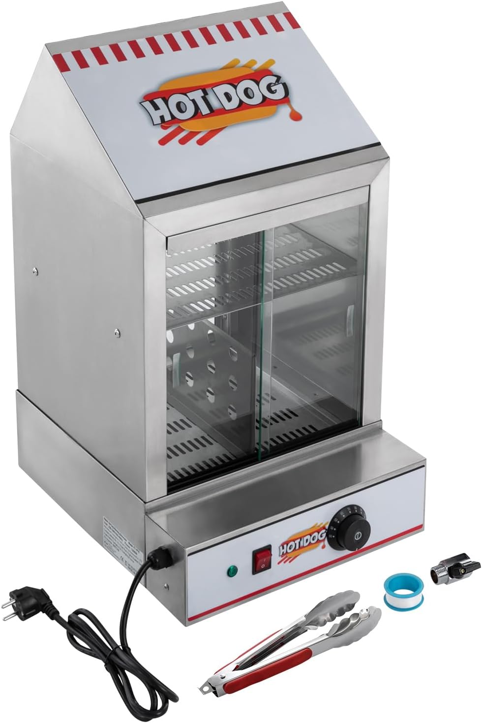 SuhoFutus Dampfglätter, 40 L/42.27qt, 1200 W, 40 L, 201 Edelstahl, gehärtetes Glas, Silber