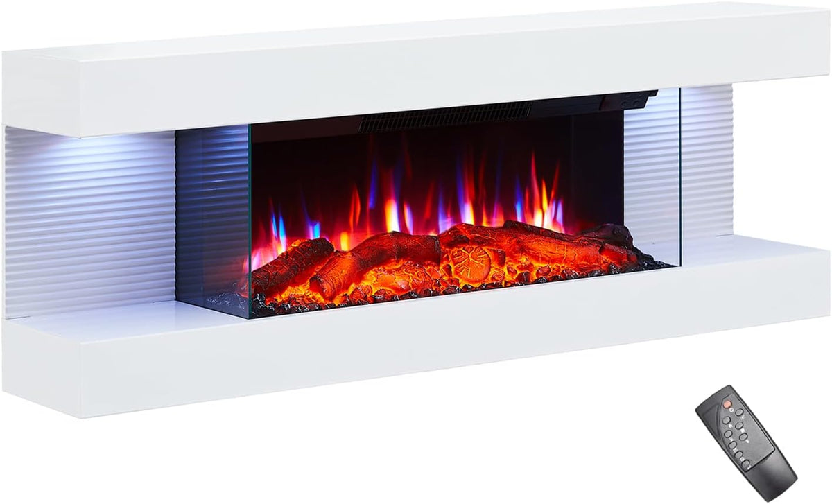 BALDERIA Elektrokamin, 1800 W, Weiss, Lumina Wandkamin Elektrisch