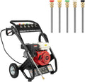 Chynalys Hochdruckreiniger, 190 Bar, 7.5HP, Eisen, Gummi, PVC, Schwarz, 4-Takt Benzin 7.5PS Benzin Mobil Druckreiniger