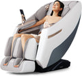 RELAX4LIFE Massagestühle & Sitzauflagen, Grau, Elektrischer Massagesessel für Ganzkörper, Zero Gravity SL-Schienen-Massageliege mit 12 Automatik-Modi