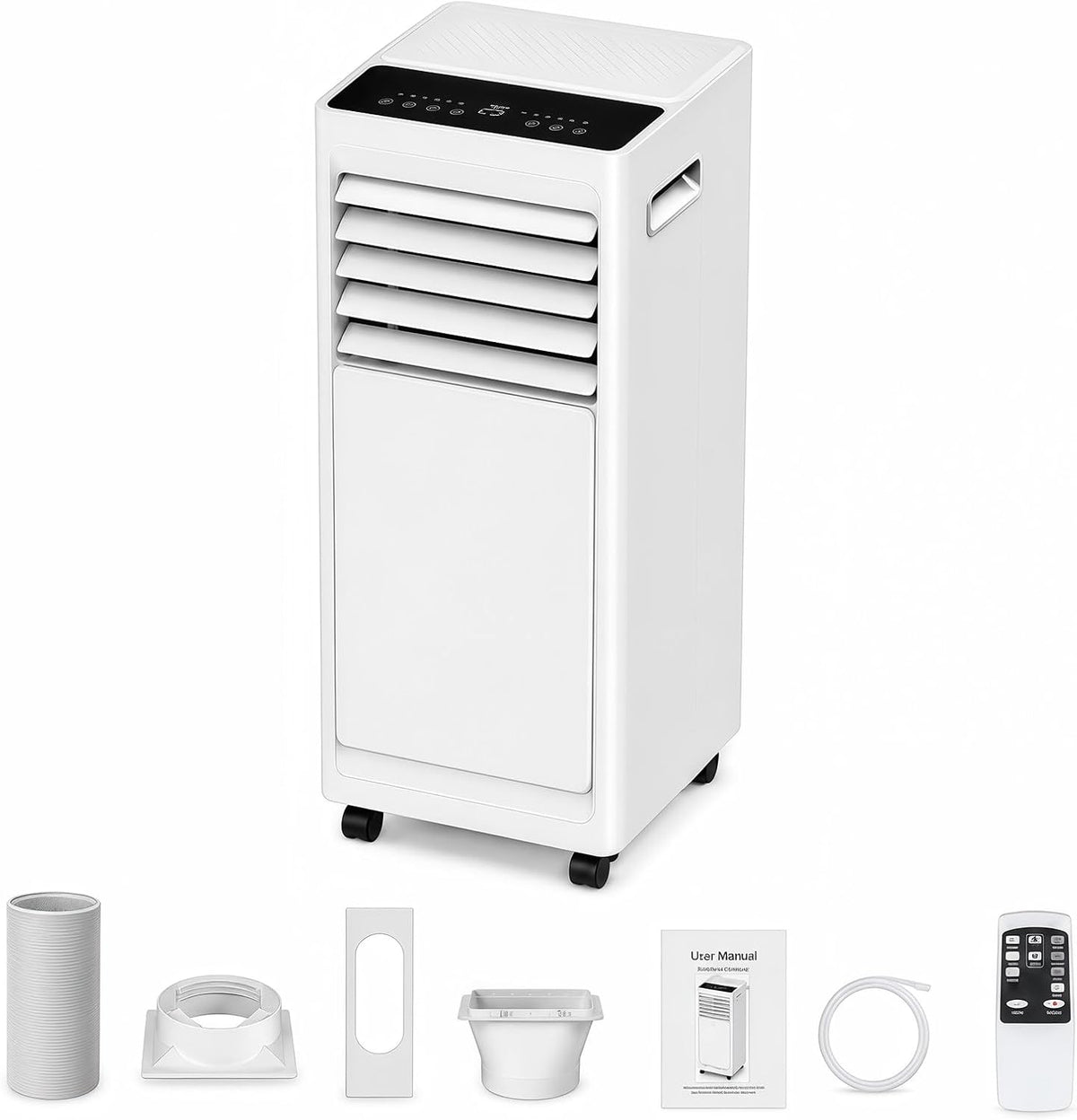 JIYINGHUI Mobiles Klimagerät, 1000 W, 301 m, Weiss, Klimaanlage Mobil 9000 BTU, Kühlen Entfeuchten Ventilieren, 24 Stunden Timer
