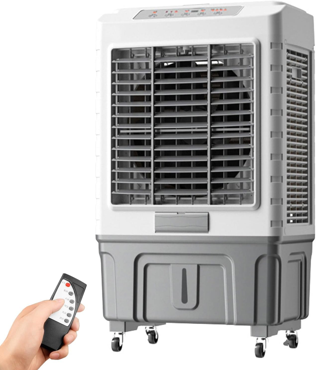 Kommerzieller Mobiles Klimagerät, Weiss, Verdunstungskühler, grosser Wassertank-Luftkühlventilator, Fernbedienung