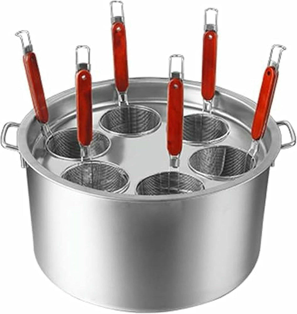 CQIKRWGWS Kochen, 6 L, Silber, Topfset für Edelstahlpaste, Dampfpastentopf mit Siebkörben, Multikocher für Nudeln