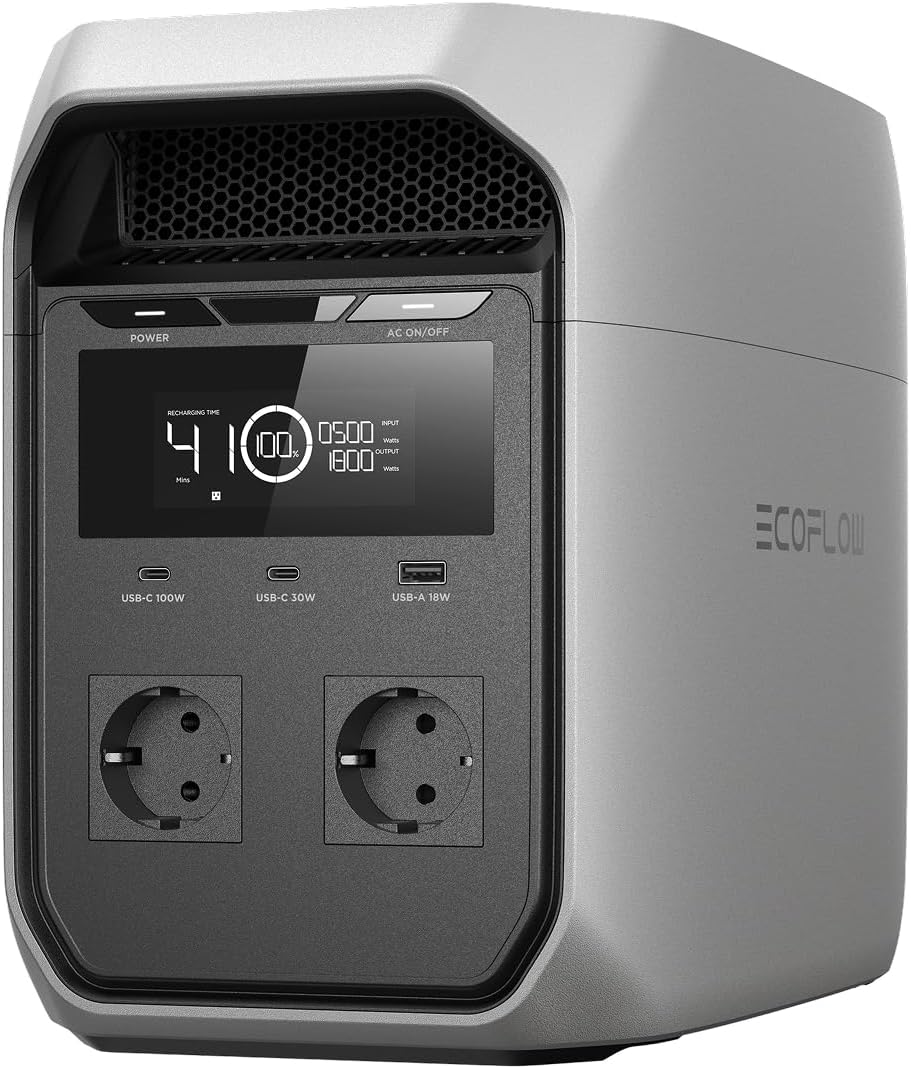 EF ECOFLOW Powerstation, 024 Wh, 800 W, 600 W, 100 W, Schwarz, Solargenerator