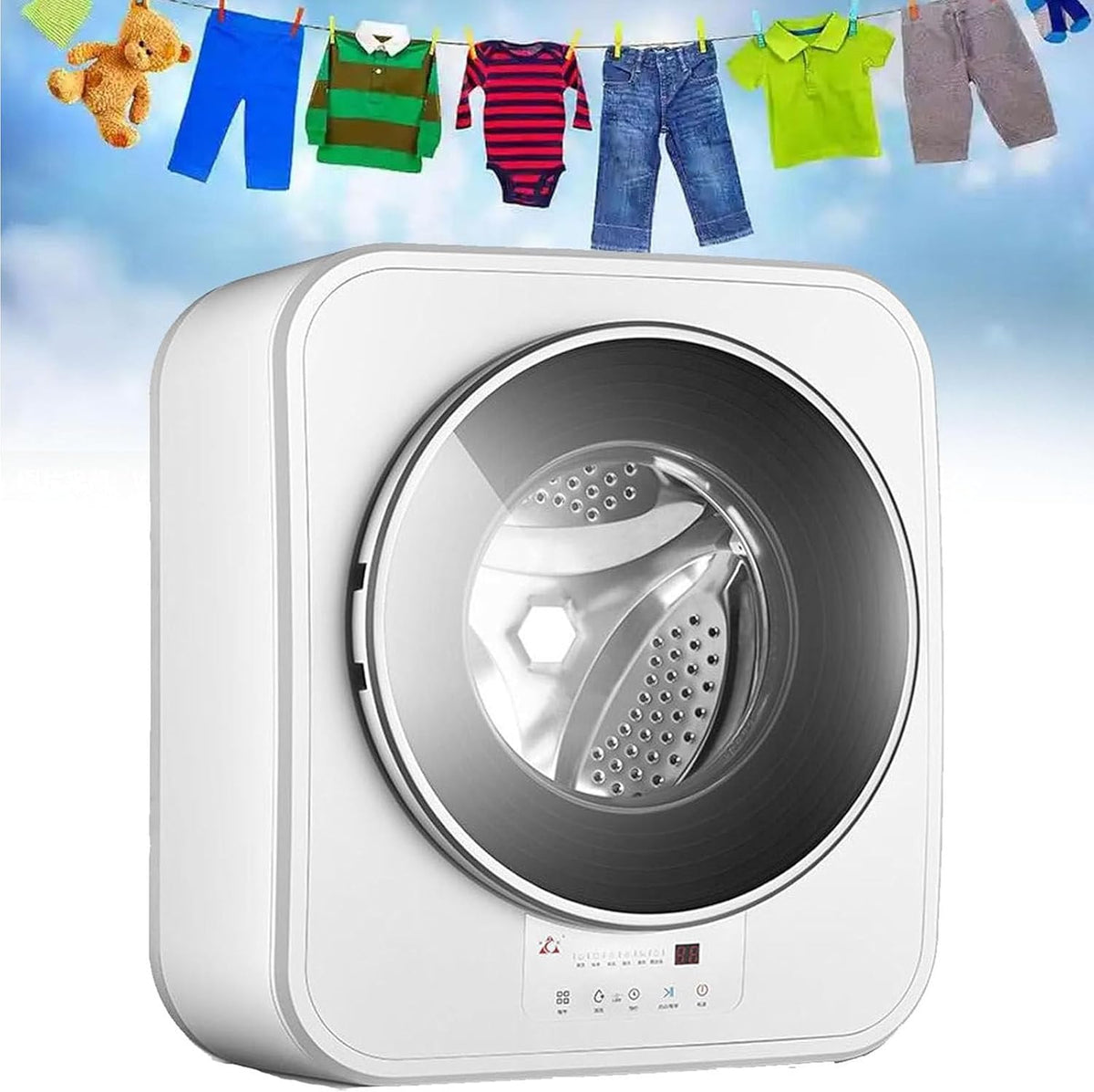 ZenSeFarin Waschmaschine, 3 kg, Weiss, Wandmontierte, bis zu 95℃ Smart-Sensor, Timer und Touch-Anzeige, Trockner Kleidung