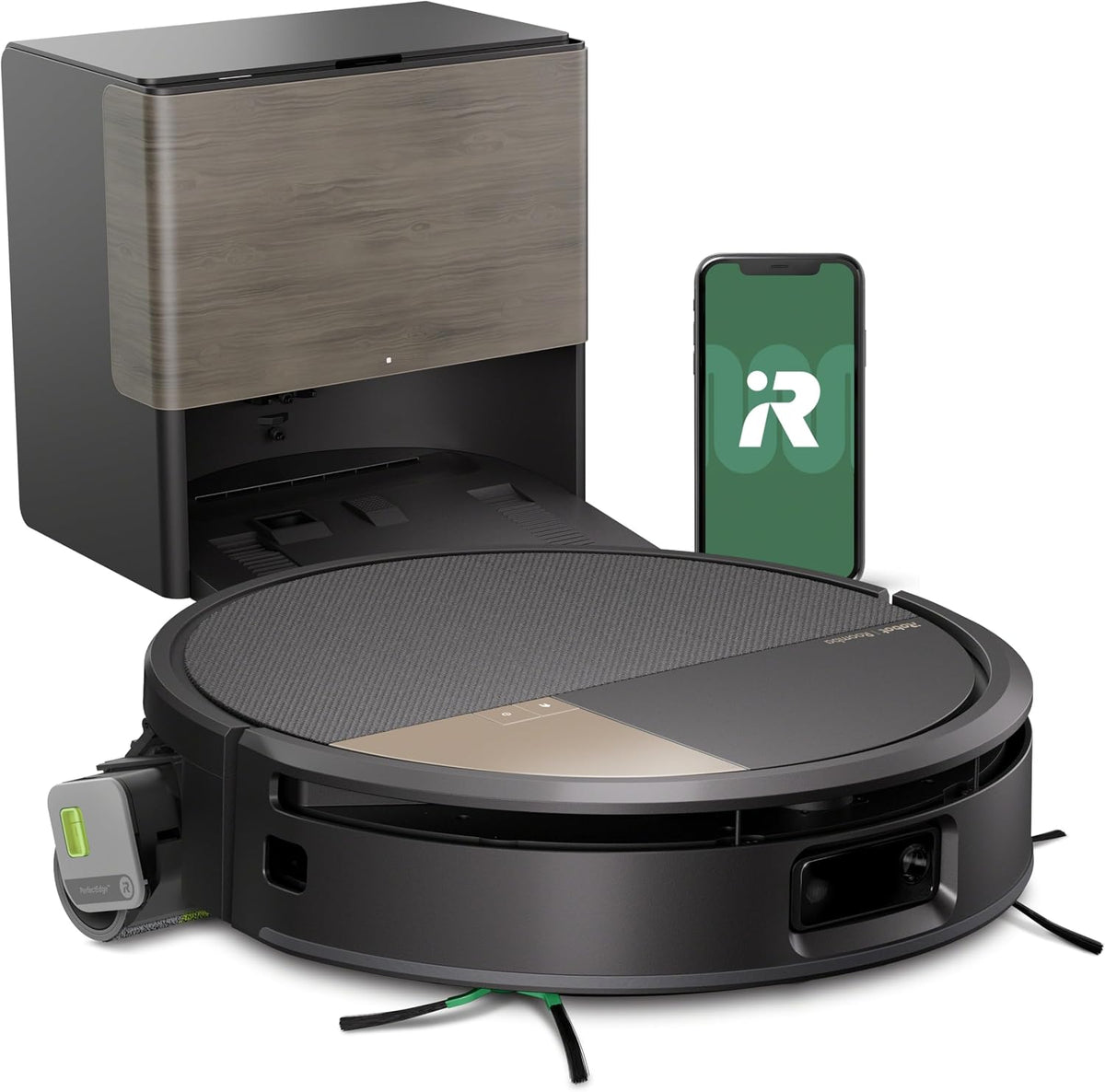 iRobot Saugroboter, Schwarz, Roomba Max 705 Combo + AutoWash Dock: ausfahrbare, selbstreinigende Wischrolle, Wischabdeckung