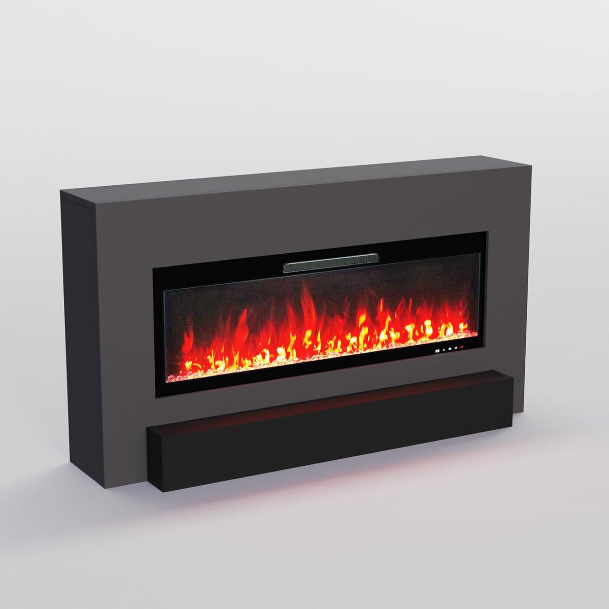 GLOW FIRE Elektrokamin, 136x75x34 cm, 1800 W, Grau, GF Core Hestia mit realistischem 3D LED-Feuer - Stand