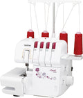 Brother Overlock-Nähmaschinen, 29 x 34 x 30 cm, Weiss/Rot, M343D Overlock-Nähmaschine, Weiss / Rot
