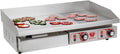 Beeketal Elektrogrill, 4400 Watt, Silber, 'BGP-b2' Profi Gastro Gusseisen Grillplatte elektrisch mit, stufenlos regelbar 50-300 °C