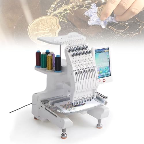 Intelligente Stickmaschinen, Braun, Stickmaschine mit automatischem Fadentrimmen, LCD-Display und 500 vorgespeicherten Mustern für Heimbasteln