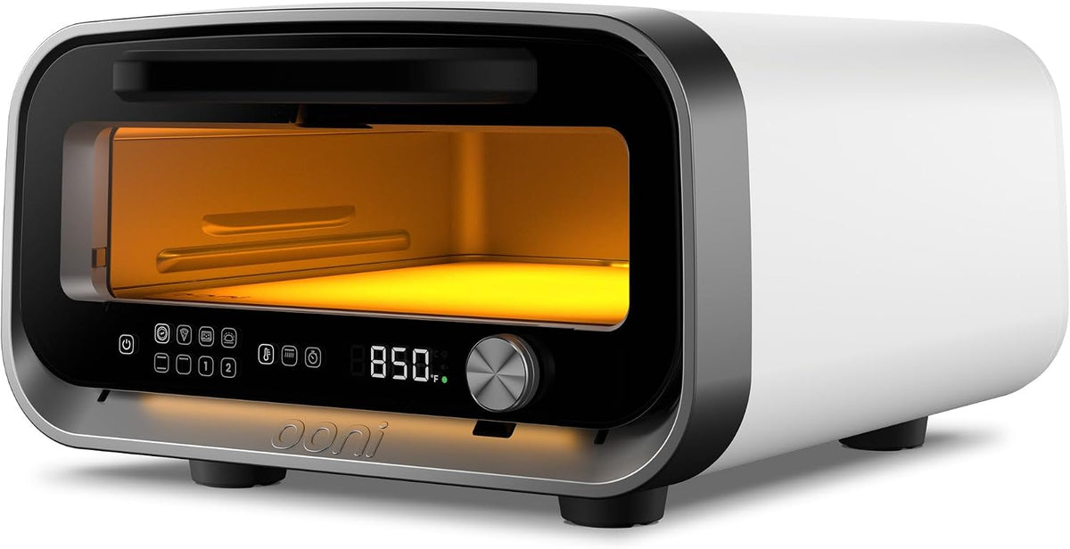 Ooni Pizzaofen, 30 cm, Schwarz, Volt 2 Elektrischer, Elektro-Innen Intelligence, Polarweiss, 450 °C Max. Temperatur