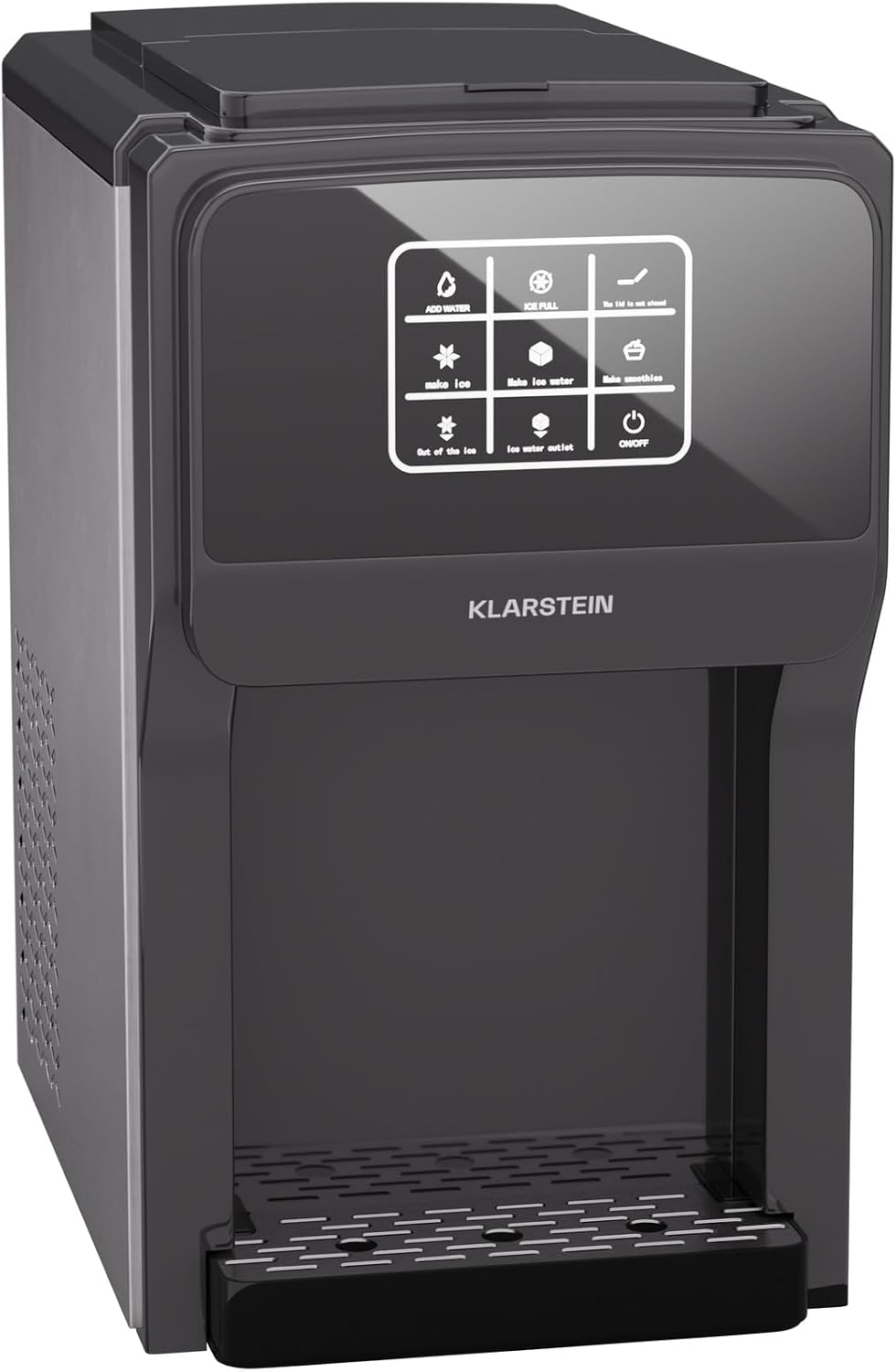 Klarstein Eiswürfelmaschine, 20 kg, Silber, ArcticBlend 3in1, /24 h, Kugeleis & Crushed Ice, Wasserspender, 6-Liter-Wassertank