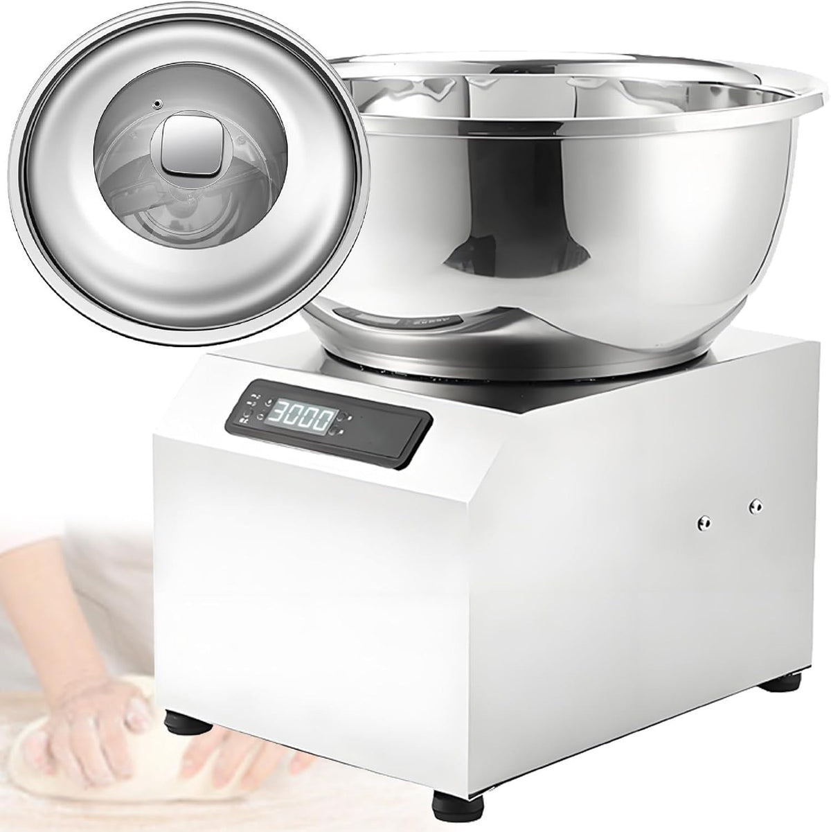 Quixnova Knet- & Rührmaschinen, 5 kg, 8 kg, 8 kg, Schwarz, Gewerblicher Teigmixer, / grosser elektrischer Küchen-Standmixer