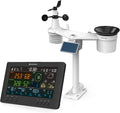 Bresser Monitor, Schwarz, 7-in-1 Wetter Center Air-Mon: Wetterstation mit WLAN, Luftqualitätsmonitor, Farbdisplay