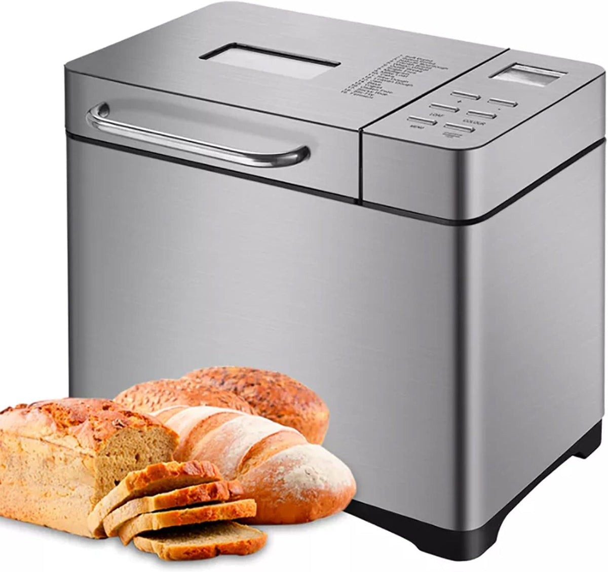 THREMA Brotbackautomaten, Grau, Grosse 17-in-1-Smart-Brotmaschine Mit Automatischem, 3 Laibgrössen, 3 Krustenfarben