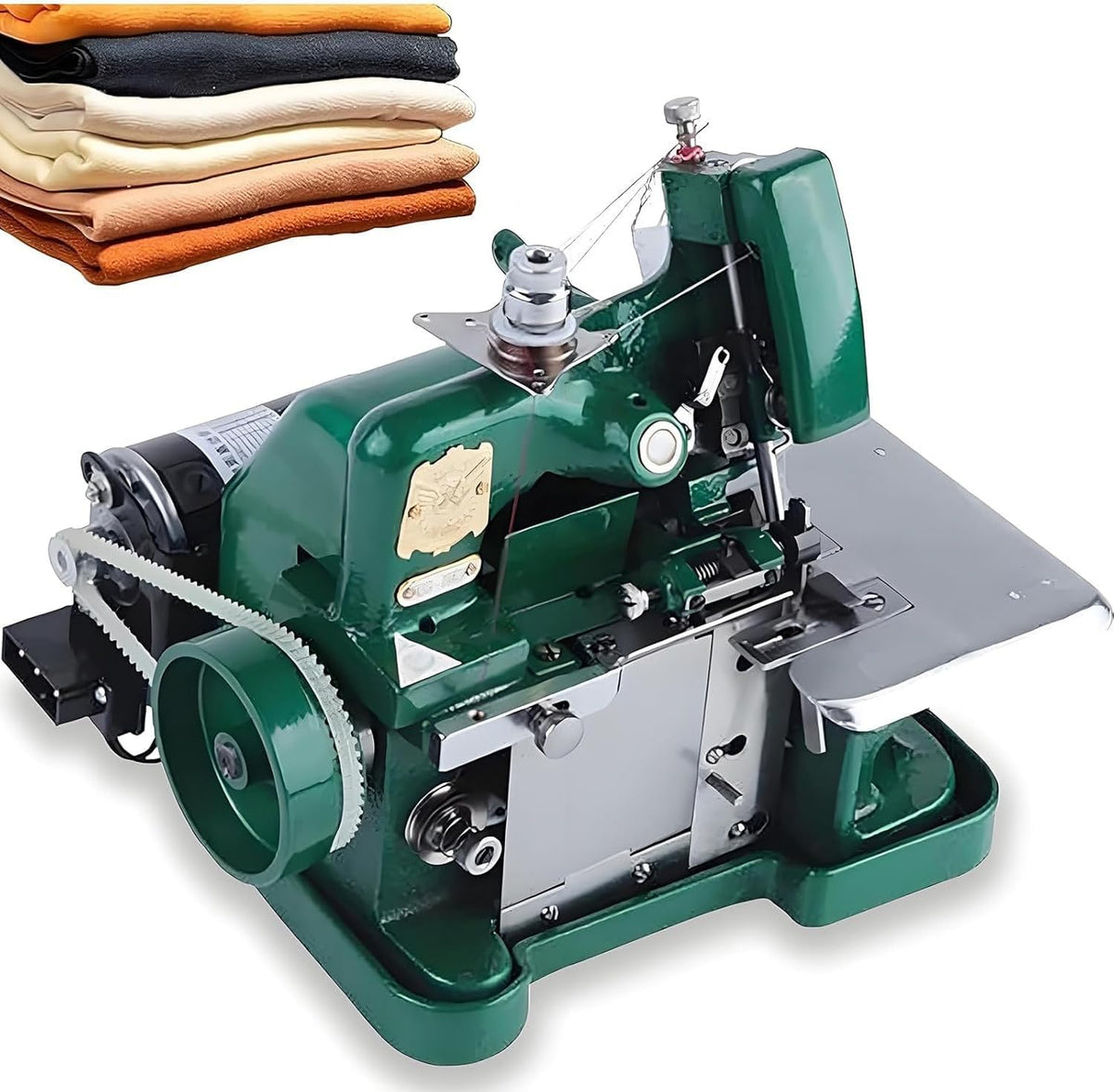 GLETSF Overlock-Nähmaschinen, Grün, handgeführt, industrielles Design, 3000 Stiche/min, einstellbare Stichlänge