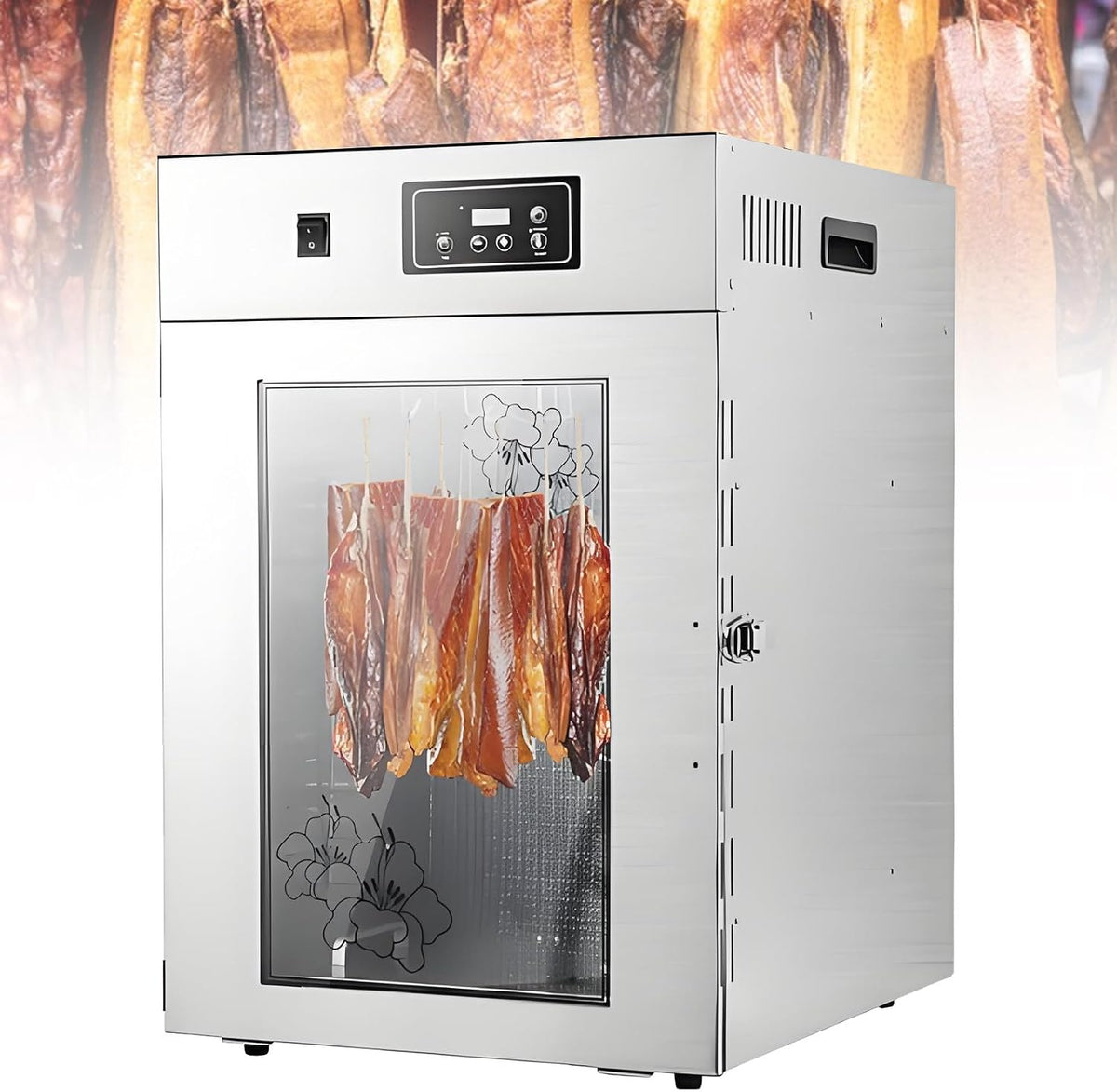 DNEPEI Dörrautomaten, 800 W/1000 W, 7.5 kg, Lebensmittelechter Edelstahl, Silber