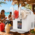 SHUMIAO Eismaschine, Weiss, Slush Ice Maschine und Softeismaschine 2 in 1, Profi 2 Behälter mit Touch-Steuerung