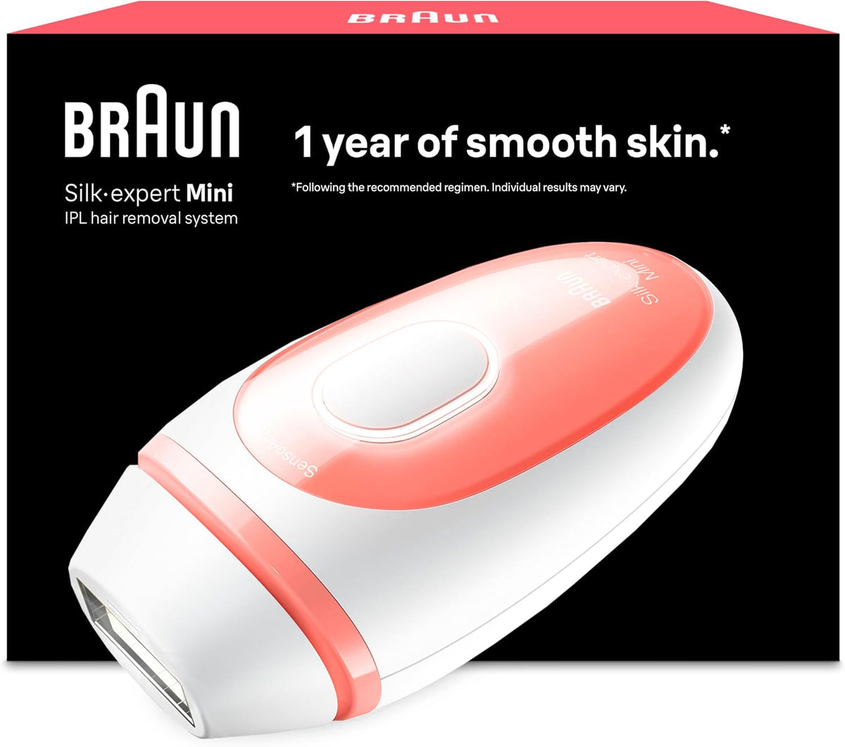 Braun Systeme, Braun/Weiss/Rosa, IPL Geräte Haarentfernung Silk·expert Mini, PL1000, Alternative Laser Haarentfernung für Zuhause